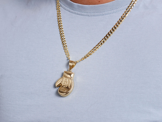 Złota zawieszka rękawica bokserska duża