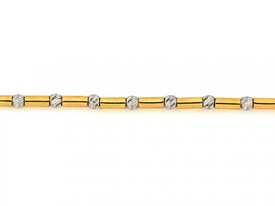 Bransoletka złota z kulek i rurek