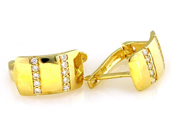 Złote kolczyki z cyrkoniami