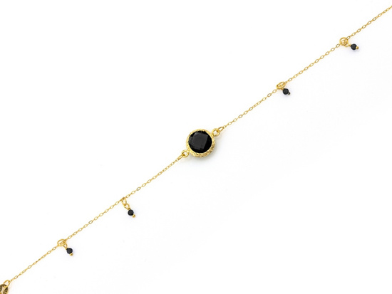 Bransoletka złota z szafirami syntetycznymi