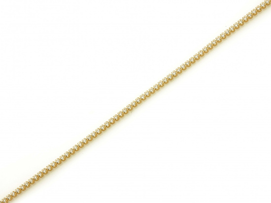 Złota bransoletka tenisowa z cyrkoniami