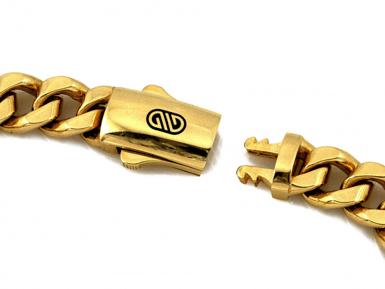 Bardzo gruba bransoleta złota męska oryginalna pancerka