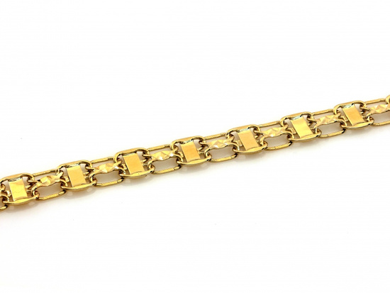 Bransoletka złota jak ażurowa taśma ruchome elementy