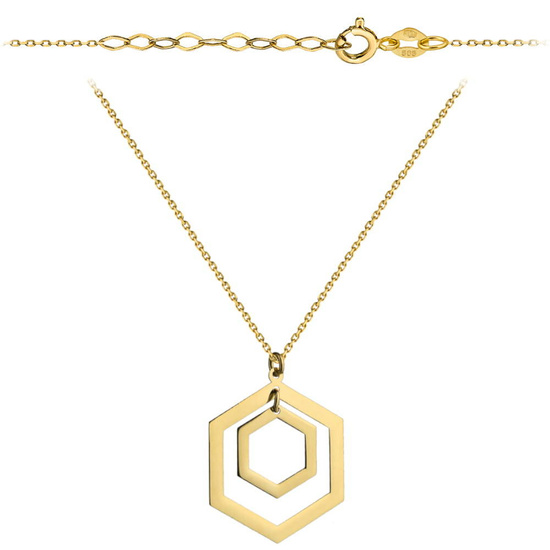 Złoty naszyjnik 585 - sześciokąty