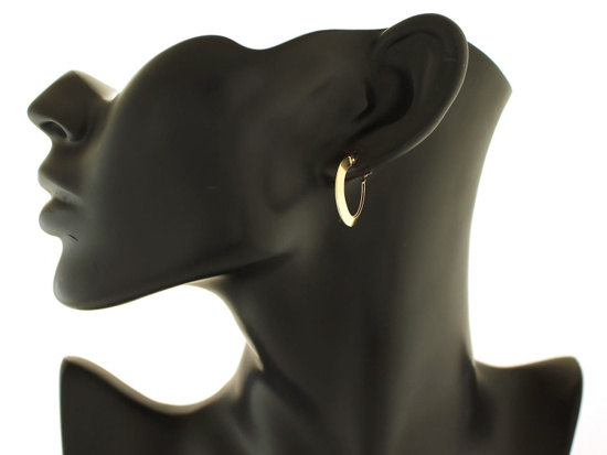 Złote kolczyki koła szerokie 22mm angielskie