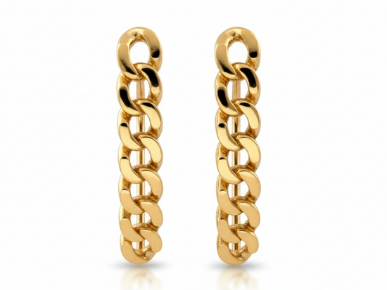 Kolczyki złote nausznice na wzór łańcuszka