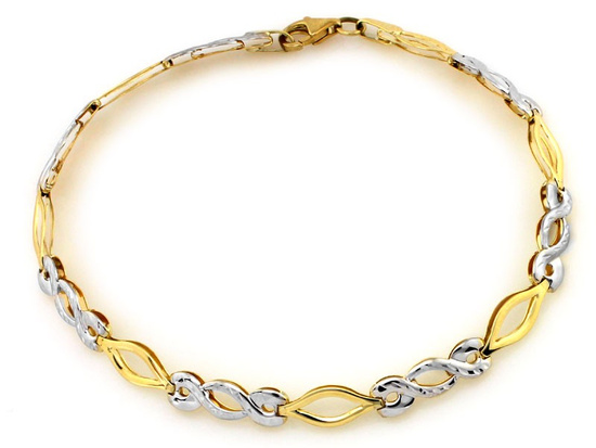 Damska złota bransoletka ze znakami nieskończoności