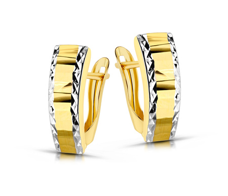 Złote kolczyki 585 diamentowane - klasyczne