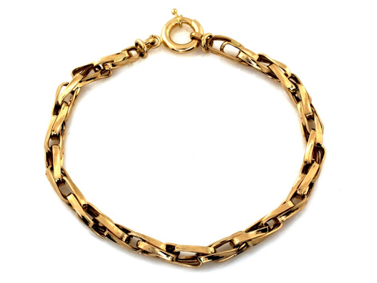 Złota bransoletka z dużych przeplatanych ogniw
