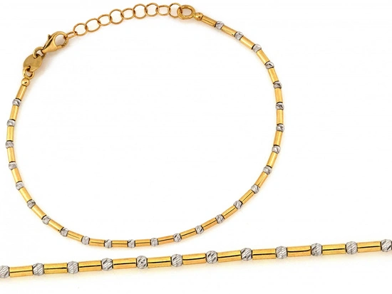 Bransoletka złota z kulek i rurek