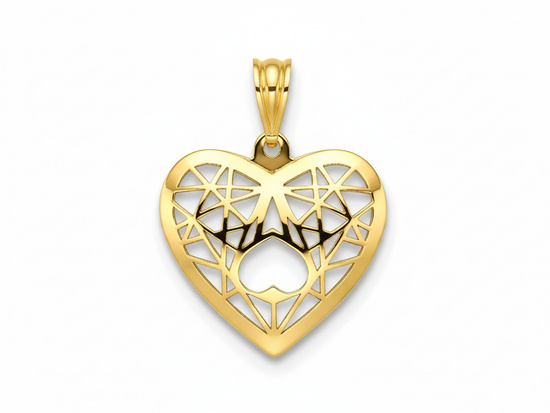 Zawieszka złota ażurowe serce