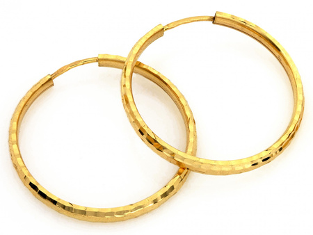 Kolczyki złote kółka szarniry 27mm