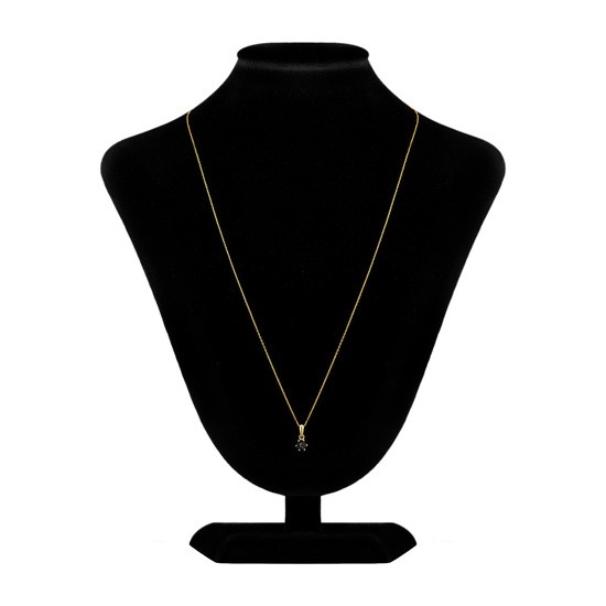 Złoty naszyjnik 585 - klasyczny z czarną cyrkonią