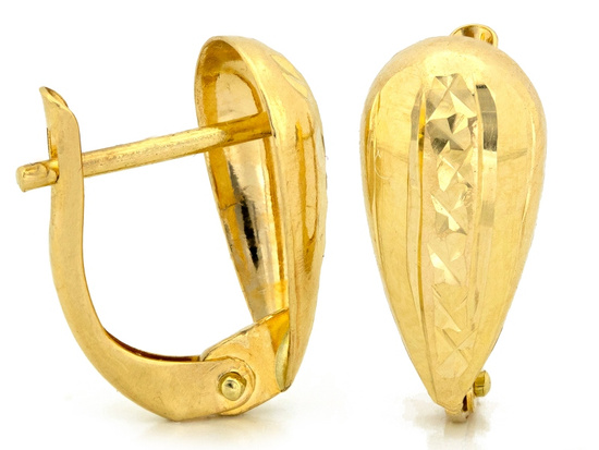 Złote kolczyki frezowane zapięcie angielskie