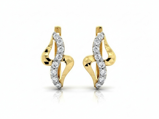 Kolczyki złote delikatne subtelne angielskie zapięcie