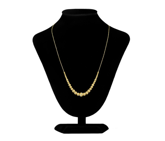 Złoty naszyjnik 585 z diamentowanymi kulkami