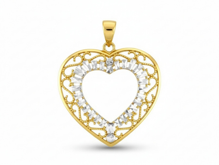 Złote duże serce zawieszka