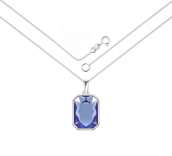 Naszyjnik srebrny 925 Swarovski - prostokąt