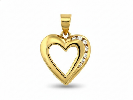 Złote serce zawieszka wisiorek