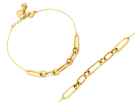 Bransoletka złota z modnymi dużymi ogniwami