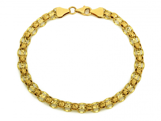 Bransoletka złota delikatna z kulkami błyszcząca