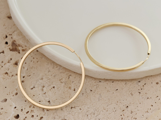 Kolczyki złote koła szarniry 35mm