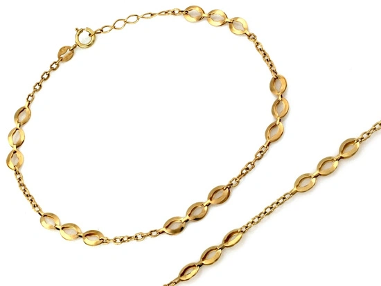 Złota bransoletka łańcuszkowa wstawka z dużych ogniw