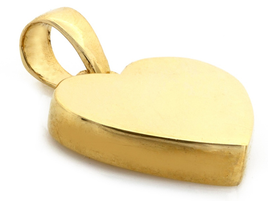 Złota zawieszka małe serce możliwy grawer