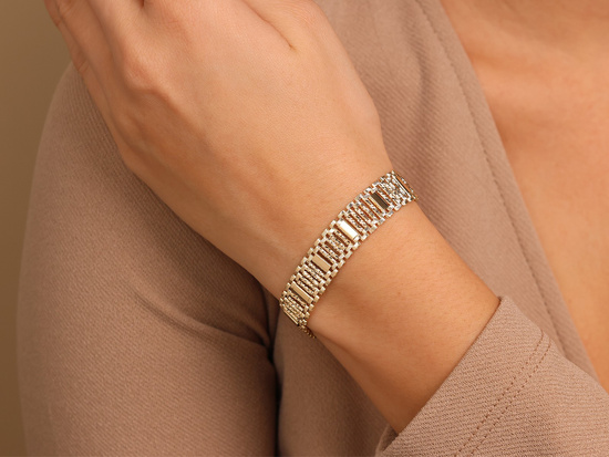 Bransoleta złota szeroka taśma