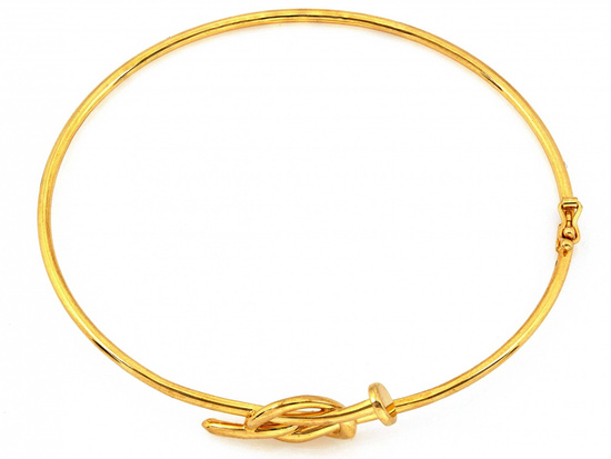 Oryginalna złota sztywna bransoletka gwóźdź