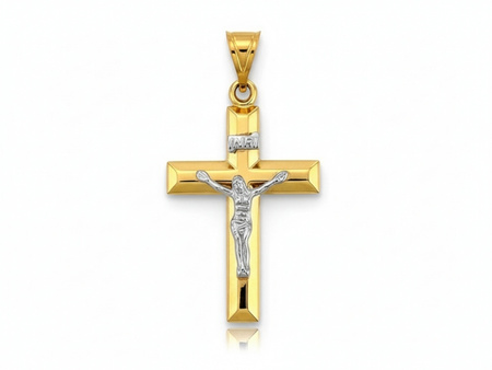 Prosty złoty krzyżyk uniwersalny na łańcuszek