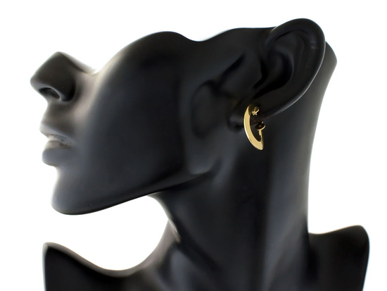 Złote kolczyki koła szerokie płaskie 23mm