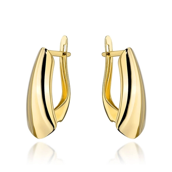 Złote kolczyki 585 gładkie, nowoczesne 