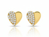 Delikatne kolczyki serduszka wysadzane cyrkoniami
