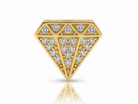 Zawieszka złota charms beads do bransoletki diament z cyrkoniami