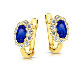 Złote kolczyki 333 dla dziewczynki - kwiatki