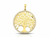 Zawieszka złota okrągła z drzewkiem szczęścia