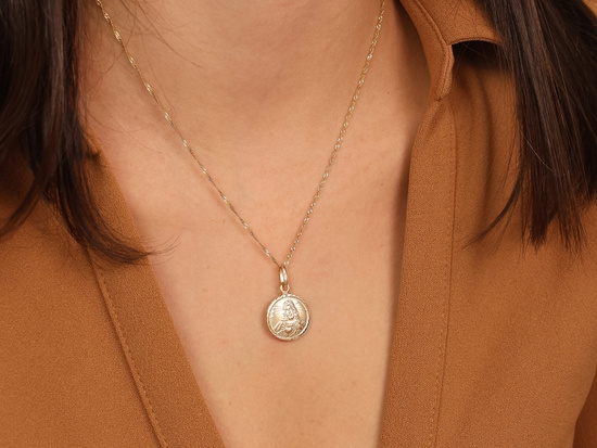 Złoty medalik dwustronny szkaplerz