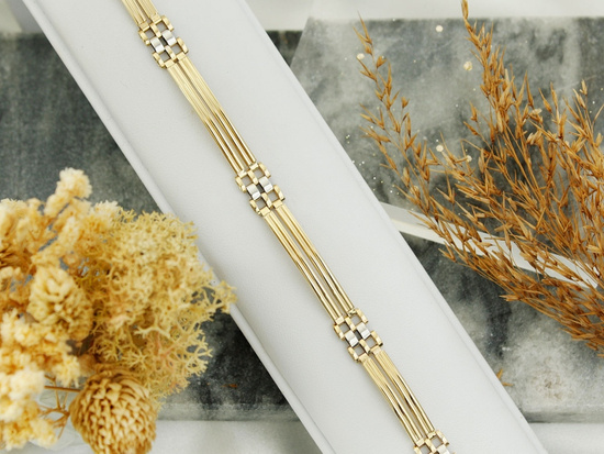 Bransoletka złota męska sztywne elementy