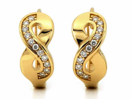 Kolczyki złote angielskie z nieskończonością