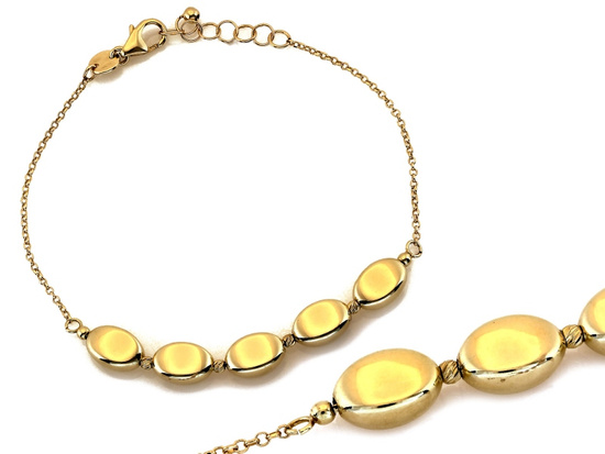 Bransoletka łańcuszkowa z owalnymi dmuchanymi ozdobami