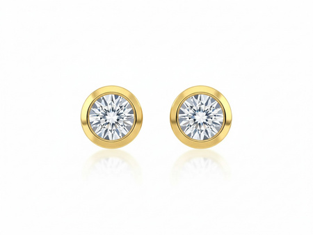 Kolczyki złote z cyrkonią na sztyfcie