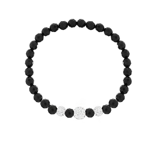 Bransoletka z naturalnego agatu z diamentowymi kryształami 