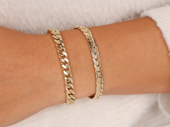 Gruba złota bransoletka pancerka