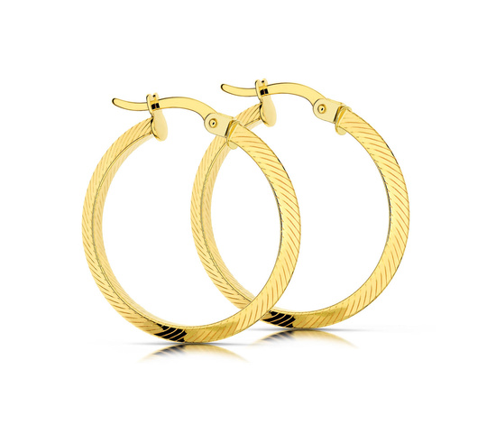 Złote kolczyki koła 375 - 24 mm