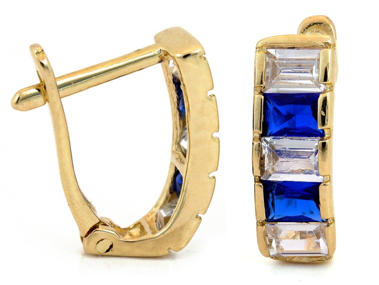 Kolczyki z biało niebieskimi cyrkoniami