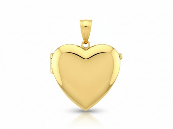 Złota zawieszka puzderko serce na fotografię