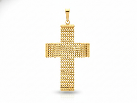 Zawieszka złoty krzyżyk z kuleczek