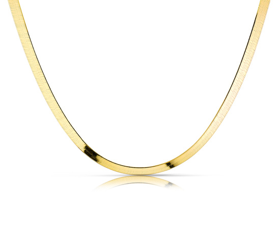 Złoty łańcuszek 585 taśma, żmijka 