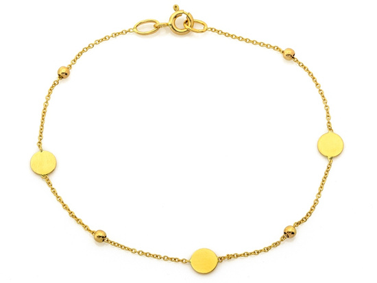 Bransoletka złota z kulkami z kółeczkami